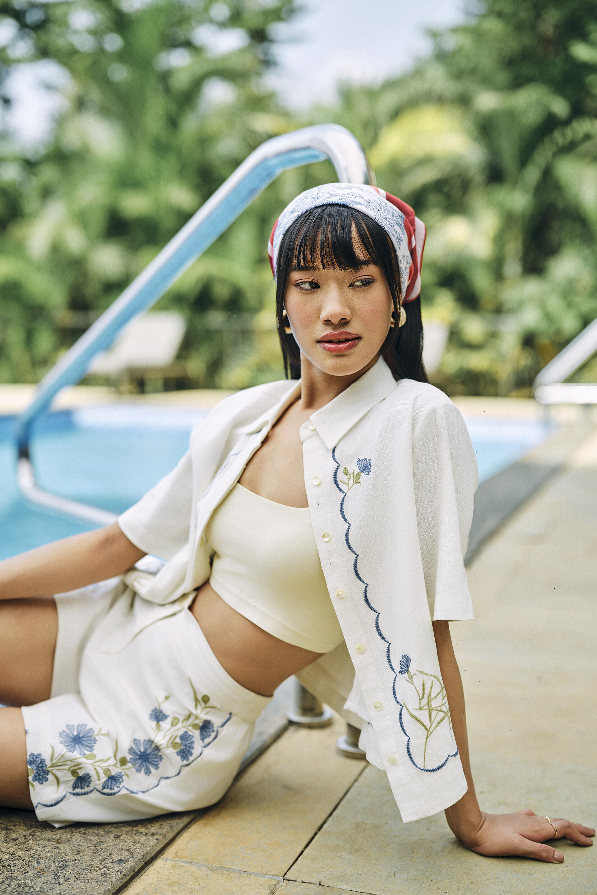 Lorelei Embroidered Co-ord, White, image 2